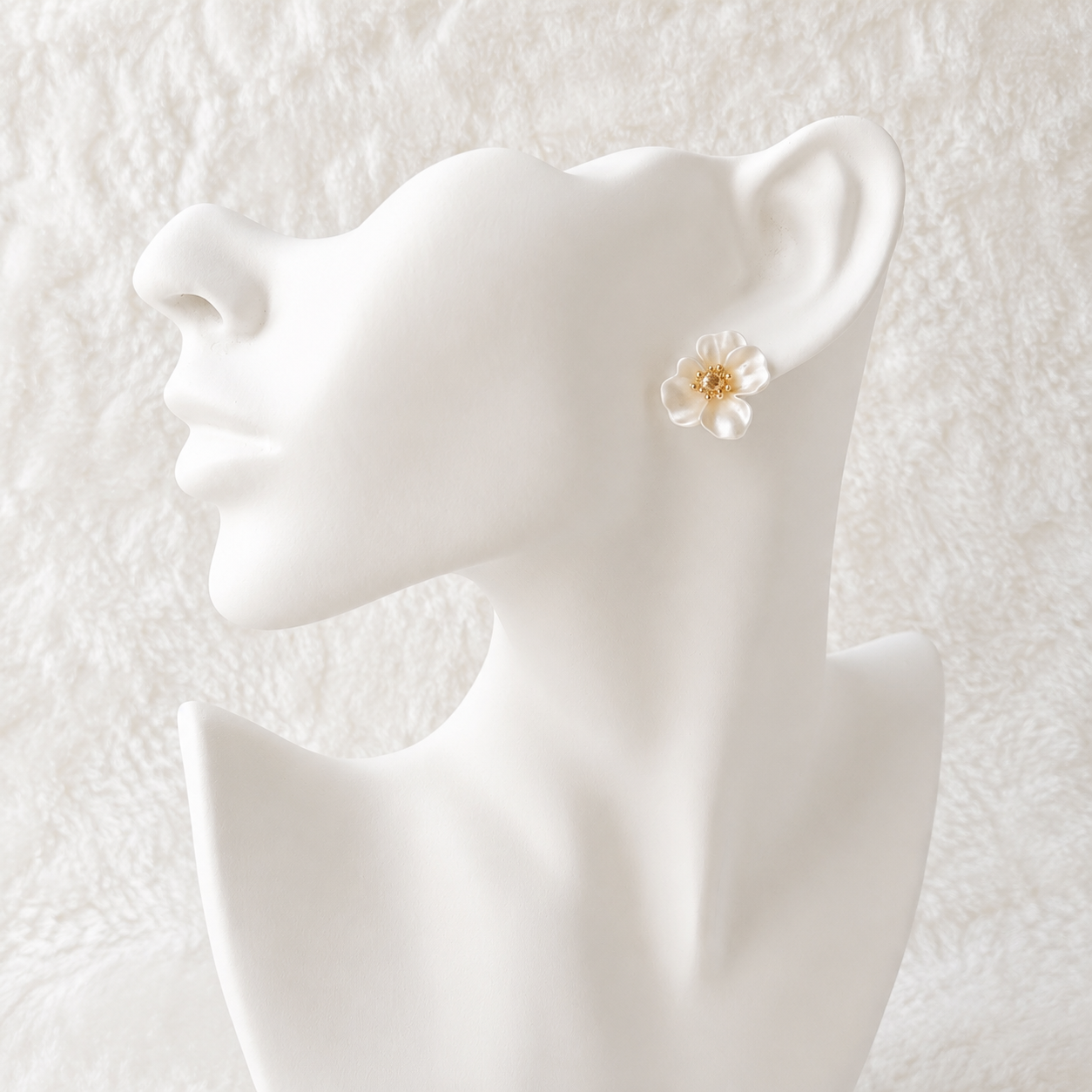 Resin Four Petal Flower Stud Earrings with S925 Silver Post – Panda House
