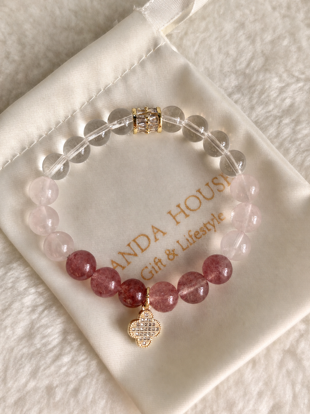 Clover Heart Crystal Bracelet
