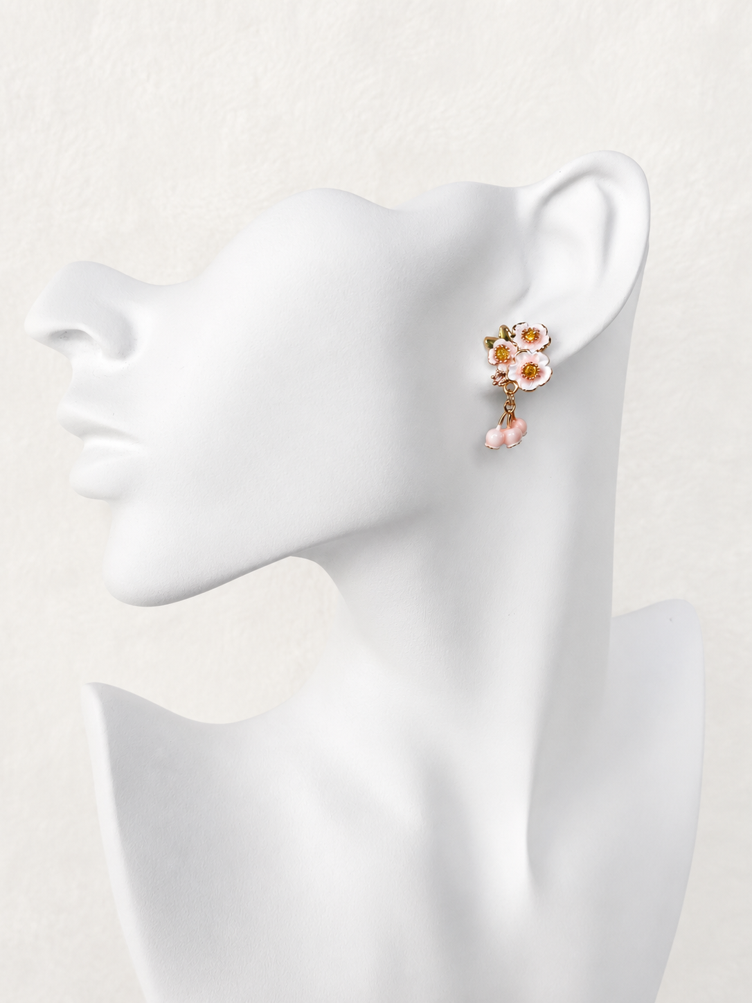 24K Gold Plated Cherry Blossom Cluster Bell Drop Earrings – Panda House