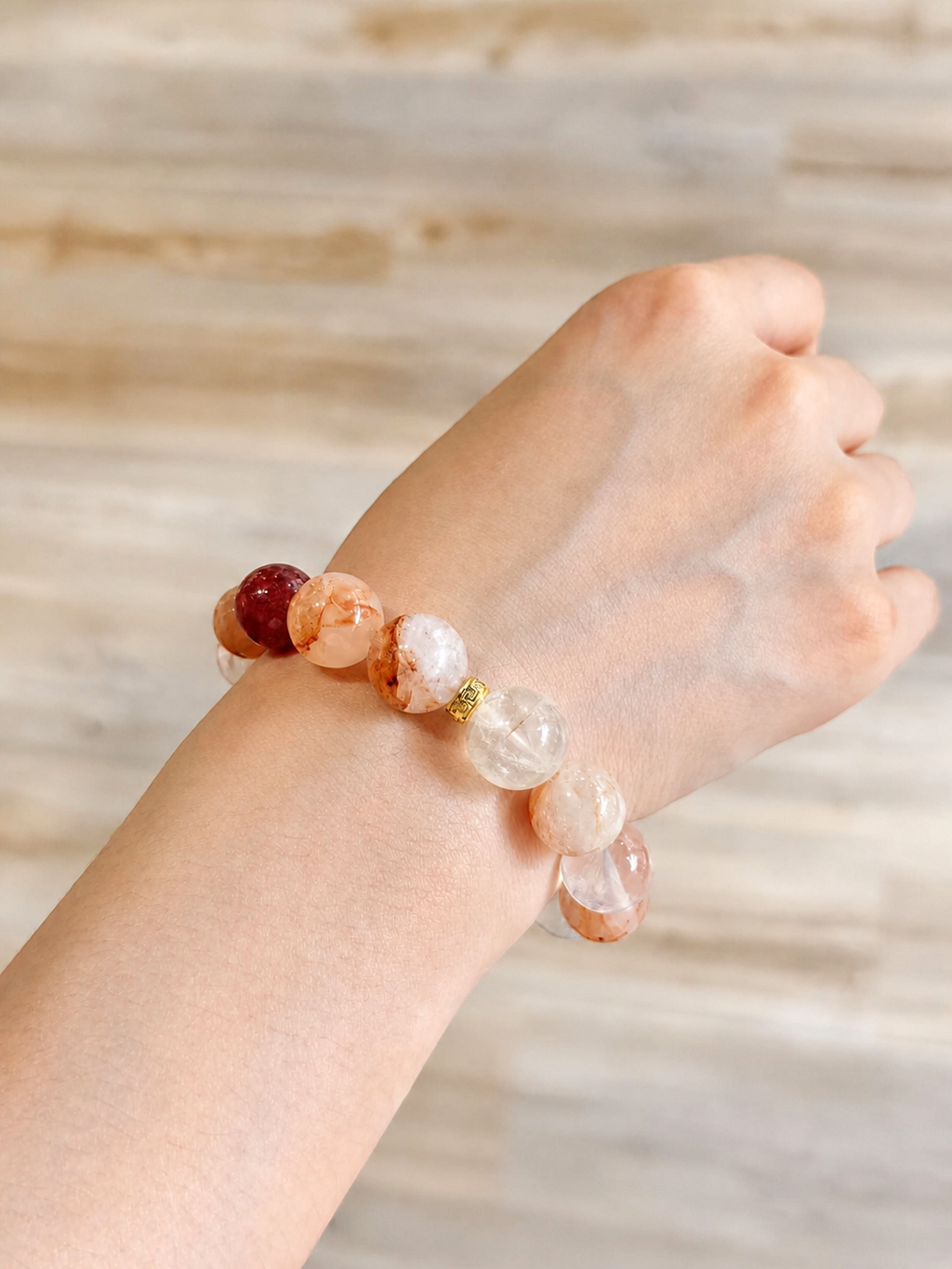 Peach Moon Glow Crystal Bracelet