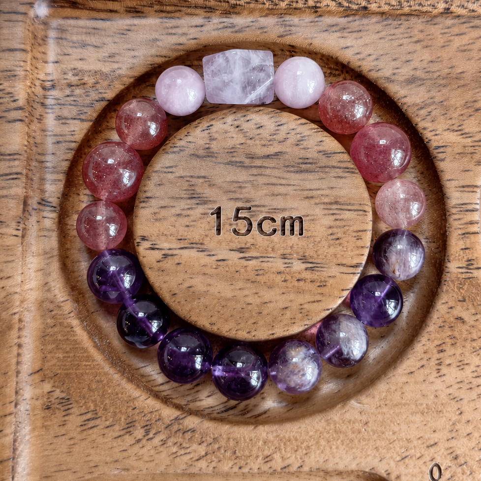 Violet Heart Glow Crystal Bracelet