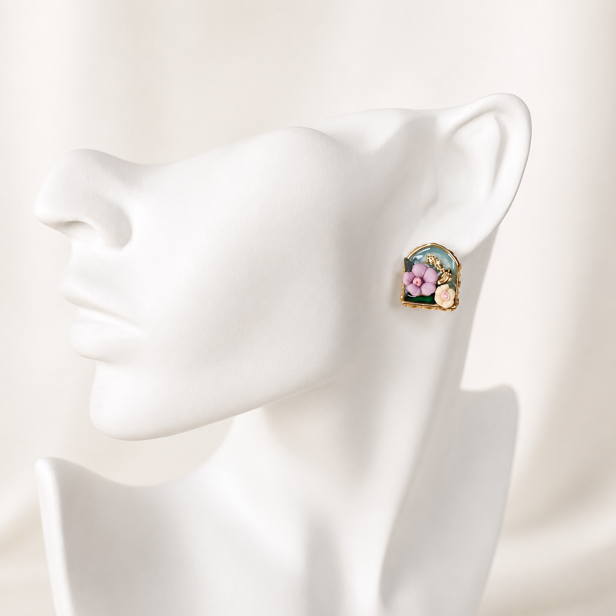 24K Gold Plated Arch Window Secret Garden Stud Earrings – Panda House