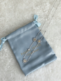 Yellow Moissanite Triple Daisy Necklace in S925 Sterling Silver