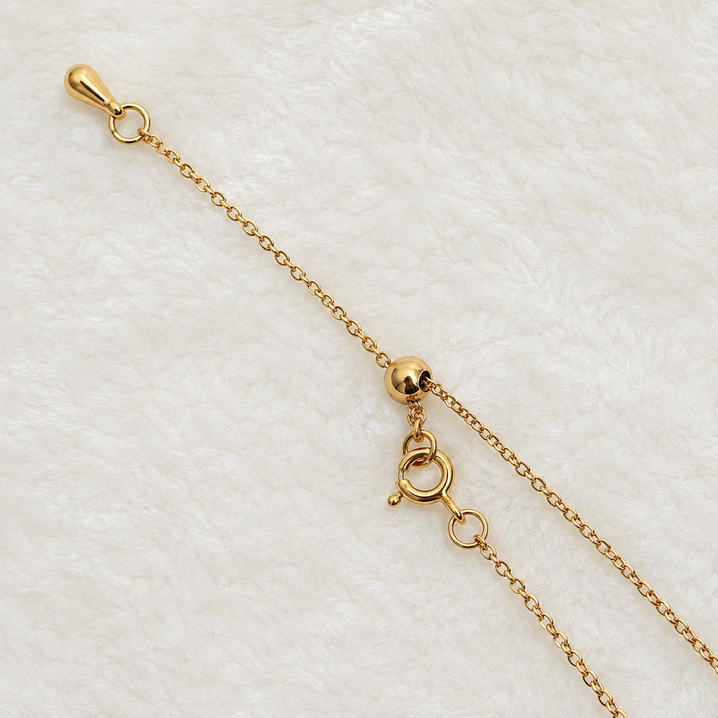 24K Gold Plated Blue Rose Cameo Pearl Necklace