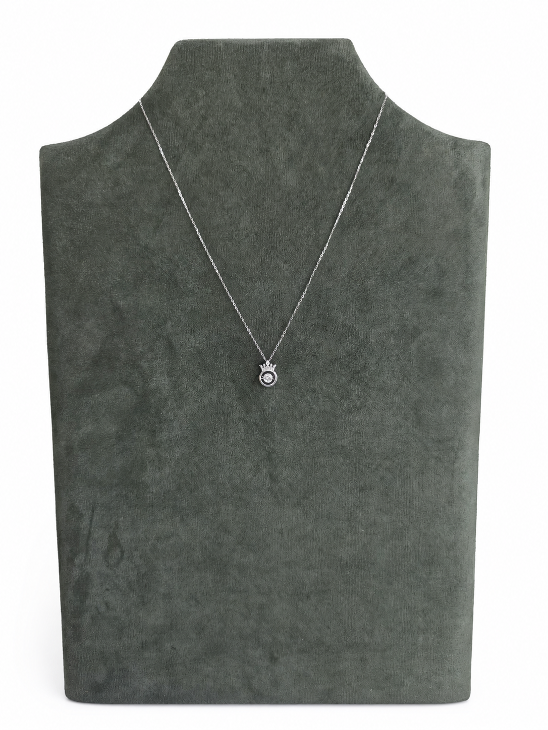 Crown Dancing Moissanite Necklace in S925 Sterling Silver