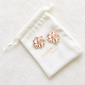 Resin Layered Blossom Blush Pink Crystal Stud Earrings with 24K Gold Plated Post – Panda House