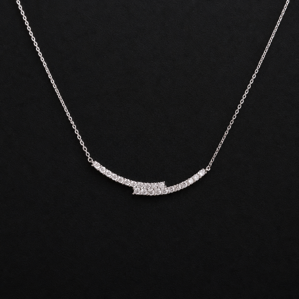 Luminous Arc Moissanite Necklace in S925 Sterling Silver