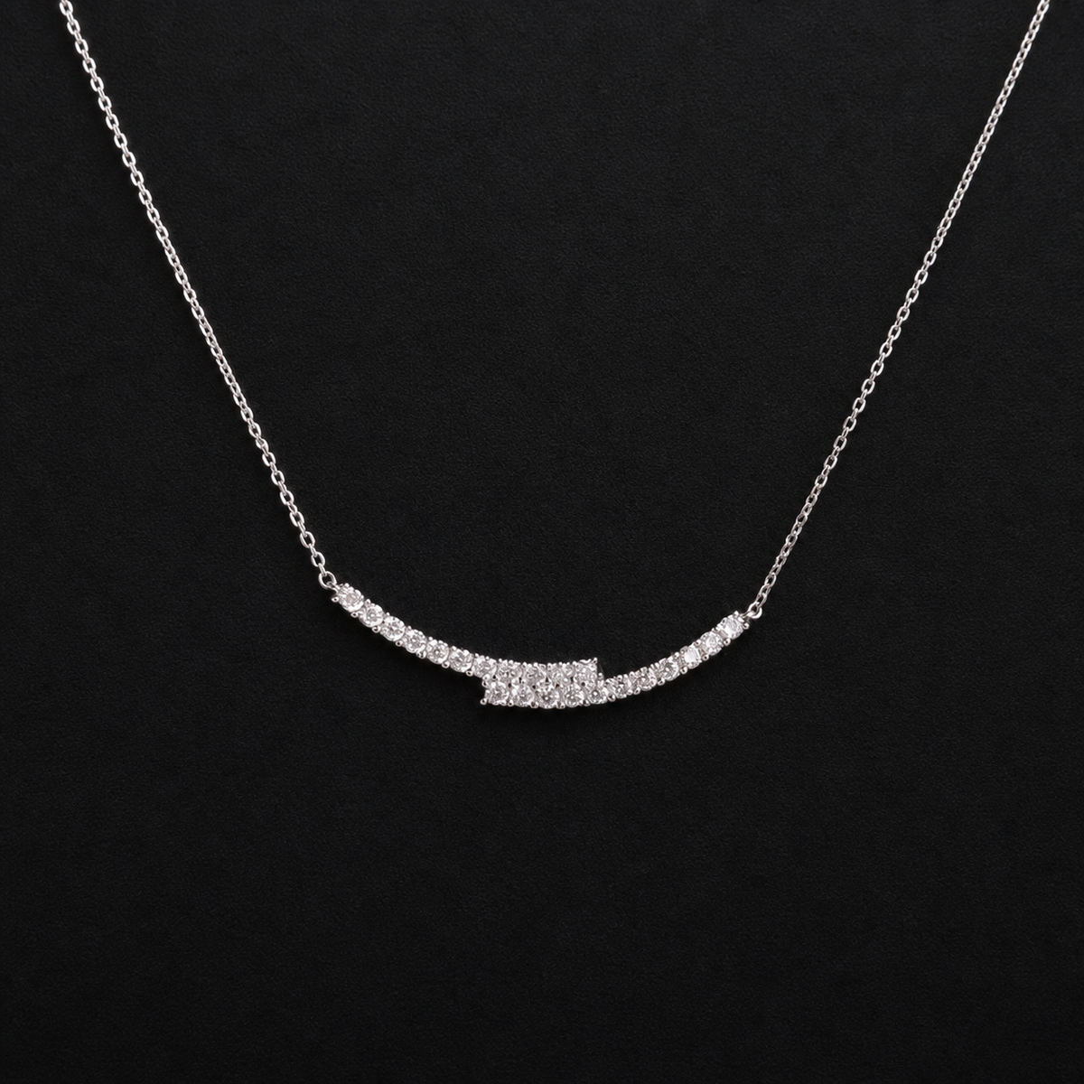Luminous Arc Moissanite Necklace in S925 Sterling Silver