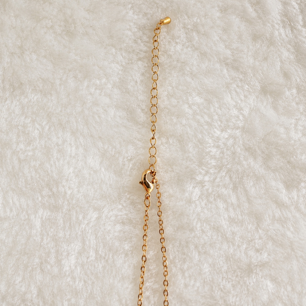 24K Gold Plated Mother of Pearl Baroque Pearl Teardrop Leaf Pendant Necklace