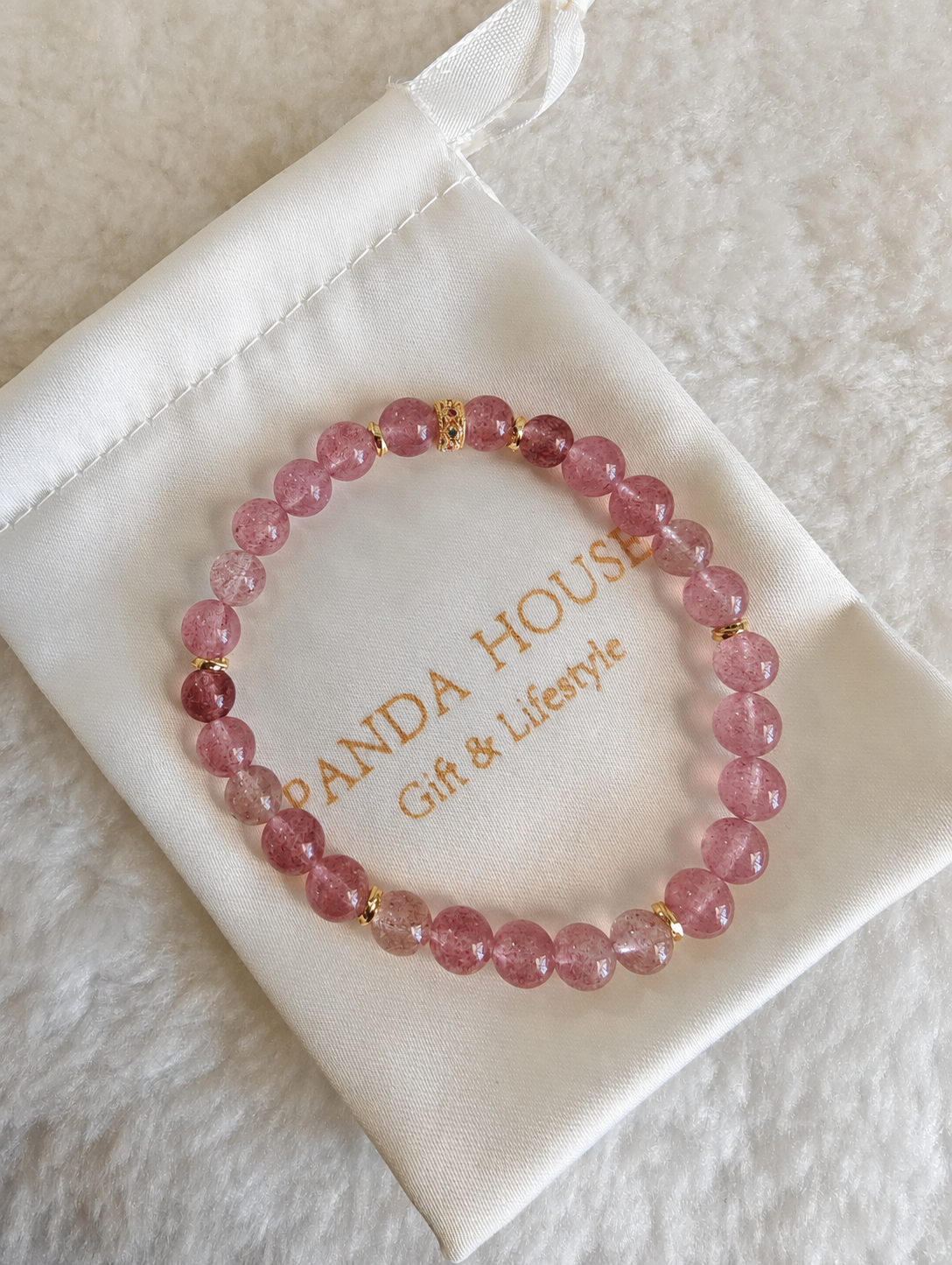 Strawberry Glow Crystal Bracelet