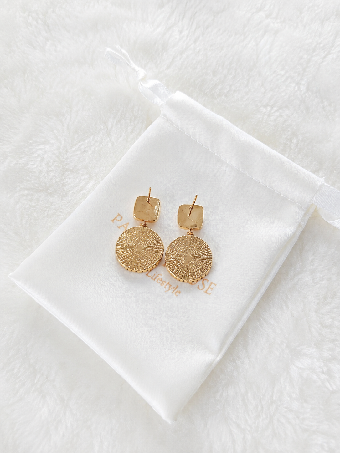 24K Gold Plated Baroque Pearl Stud Crystal Halo Lavender Enamel Drop Earrings – Panda House