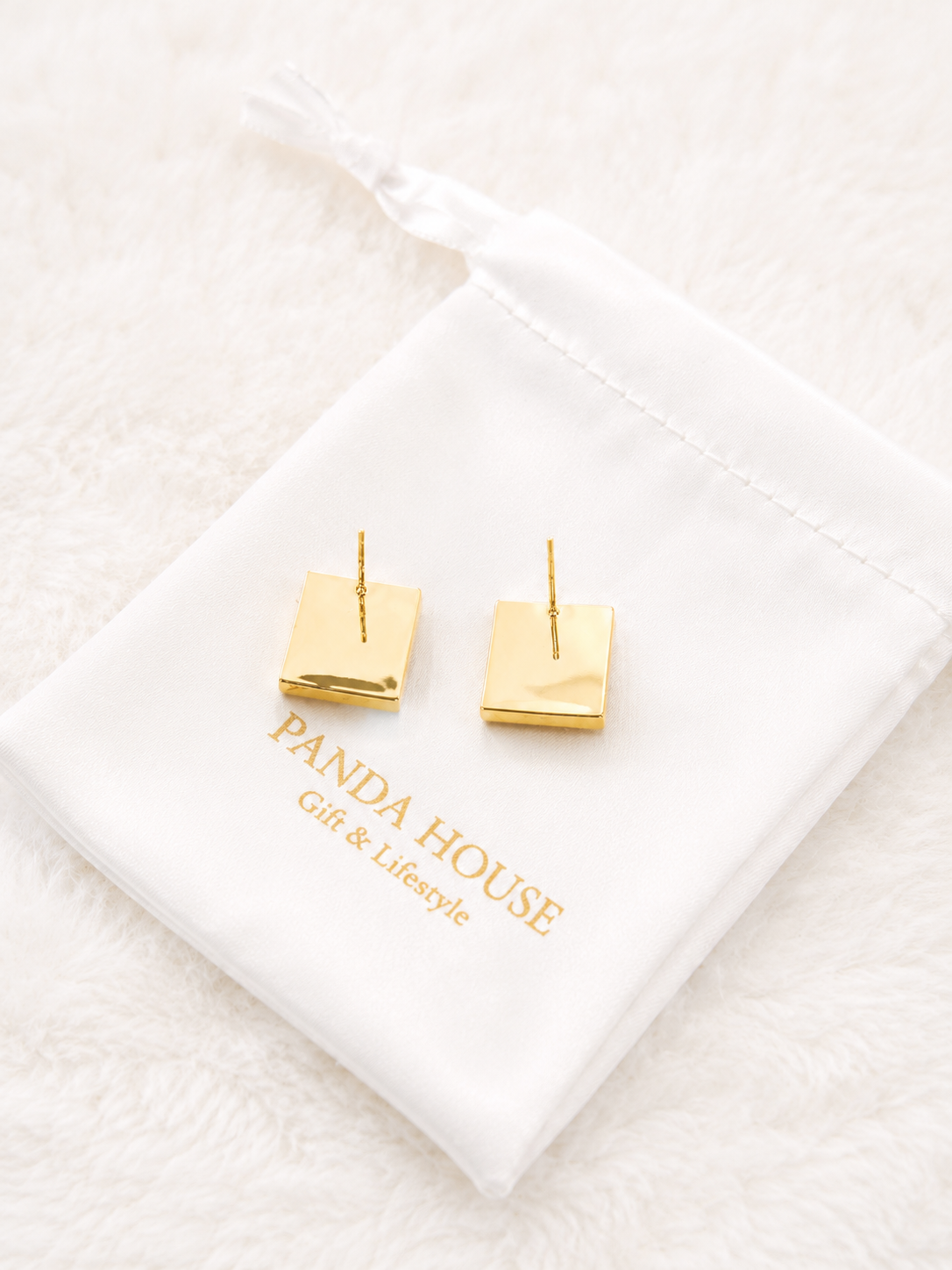 24K Gold Plated Square Tiffany Blue Enamel Coral Rose Pearl Crystal Stud Earrings – Panda House