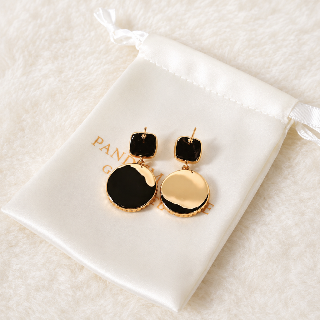 24K Gold Plated Oil Painting Abstract Enamel Pearl Crystal Drop Earrings