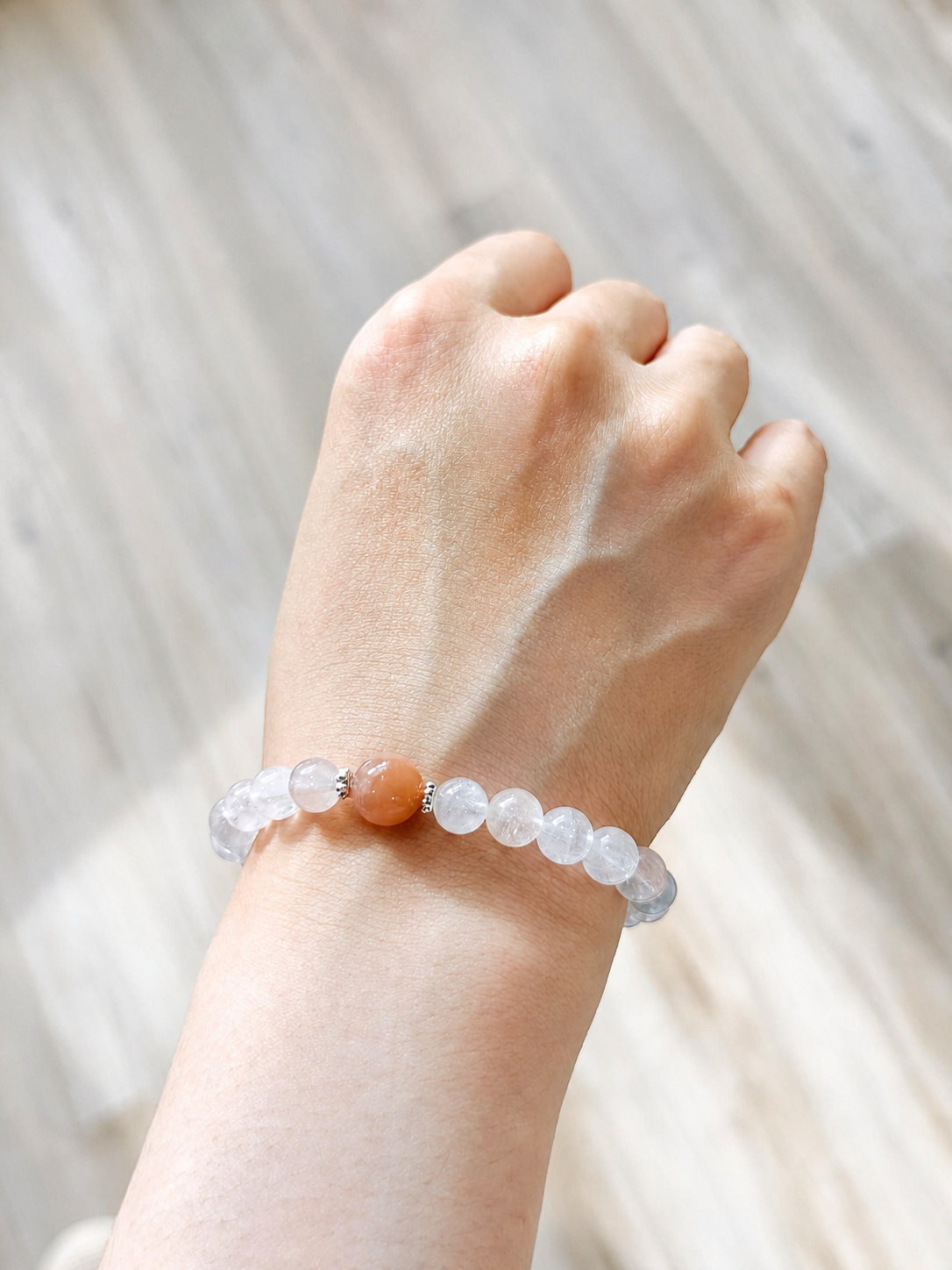Feather Rose Crystal Bracelet