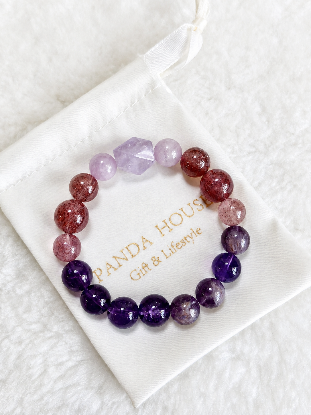 Violet Heart Glow Crystal Bracelet