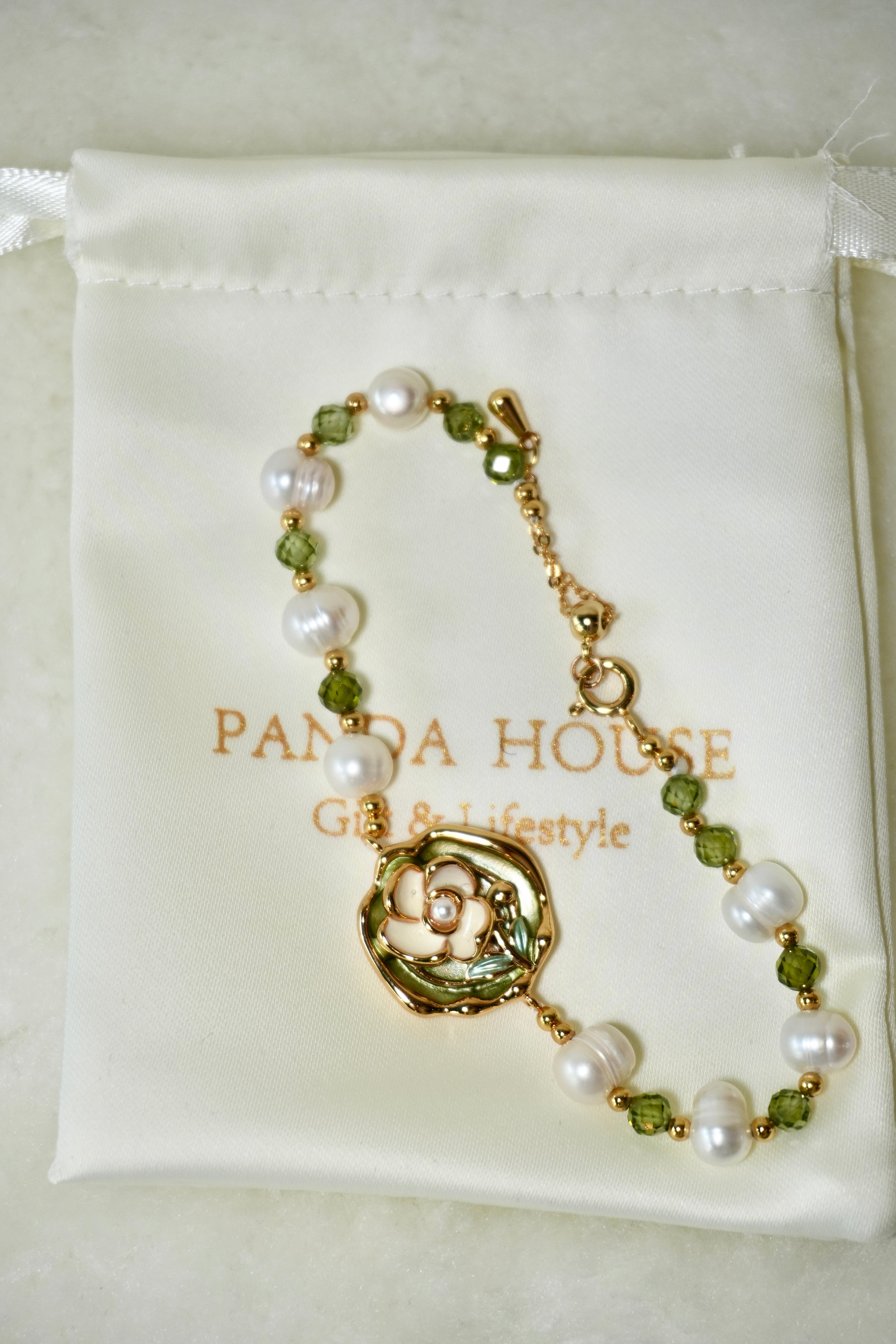 Natural Stone Pearl Bracelet | 24K Gold Plated