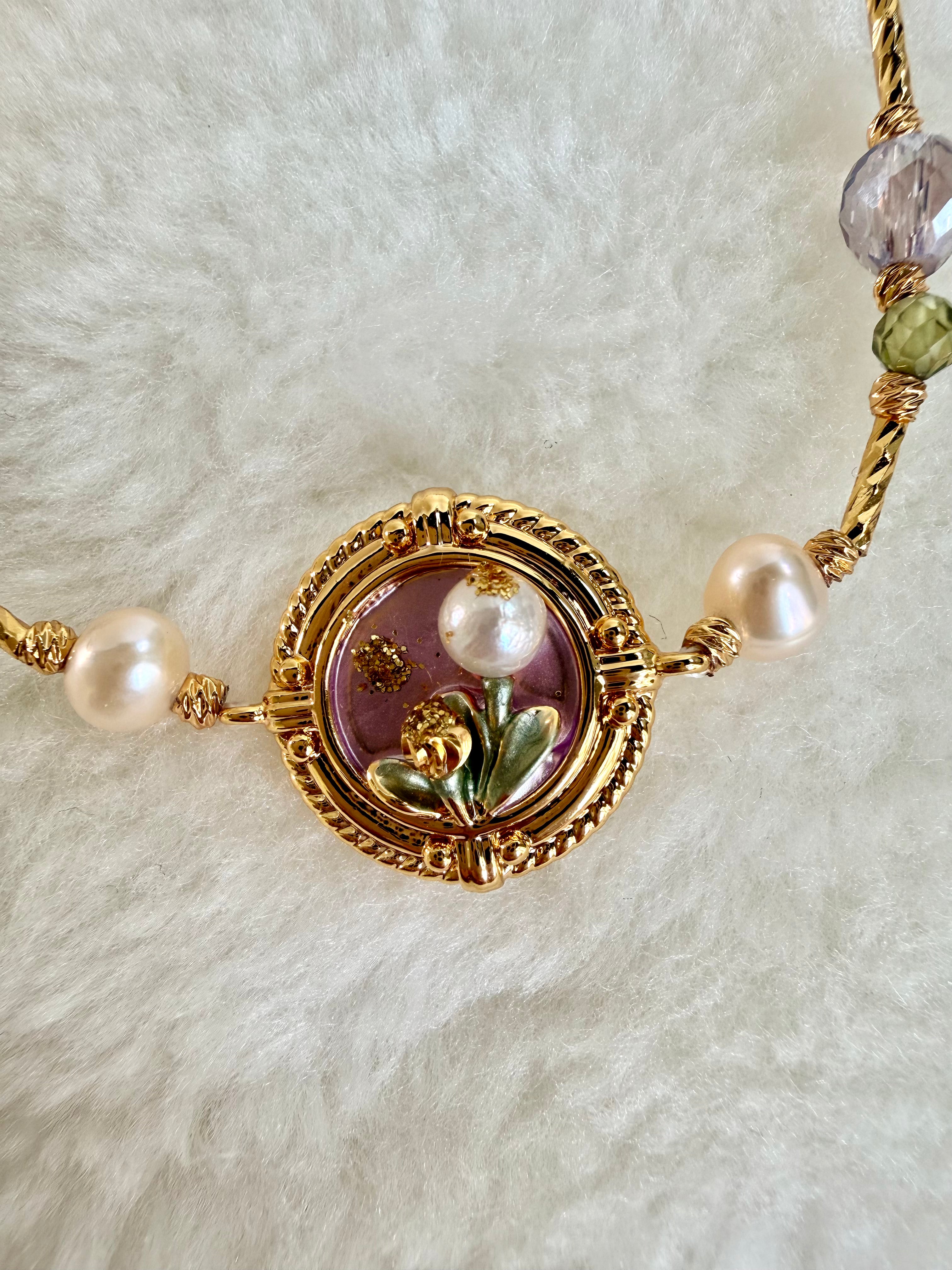 Pearl & Natural Stone Bracelet | 24K Gold Plated