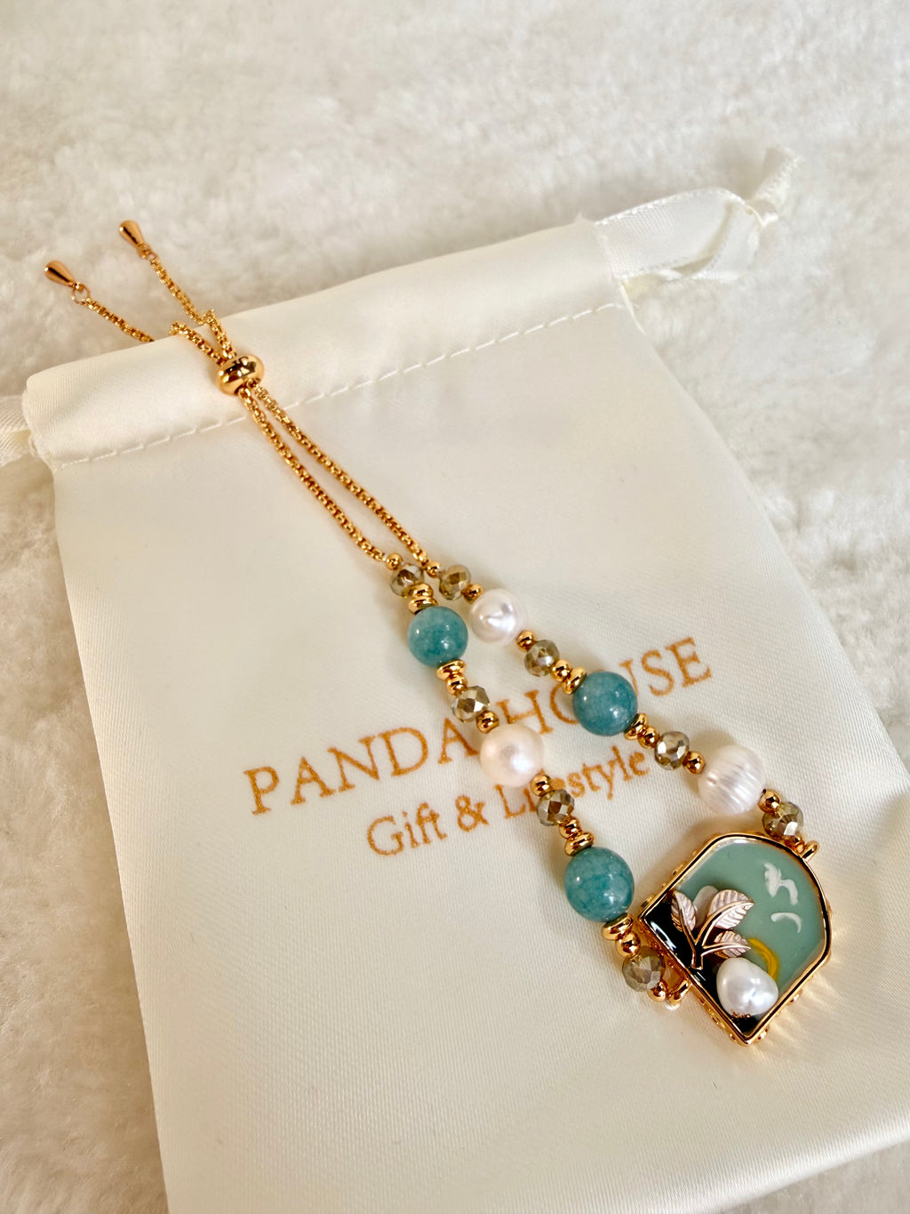Pearl & Natural Stone Bracelet | 24K Gold Plated