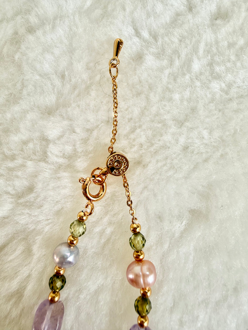 Pearl & Natural Stone Bracelet | 24K Gold Plated