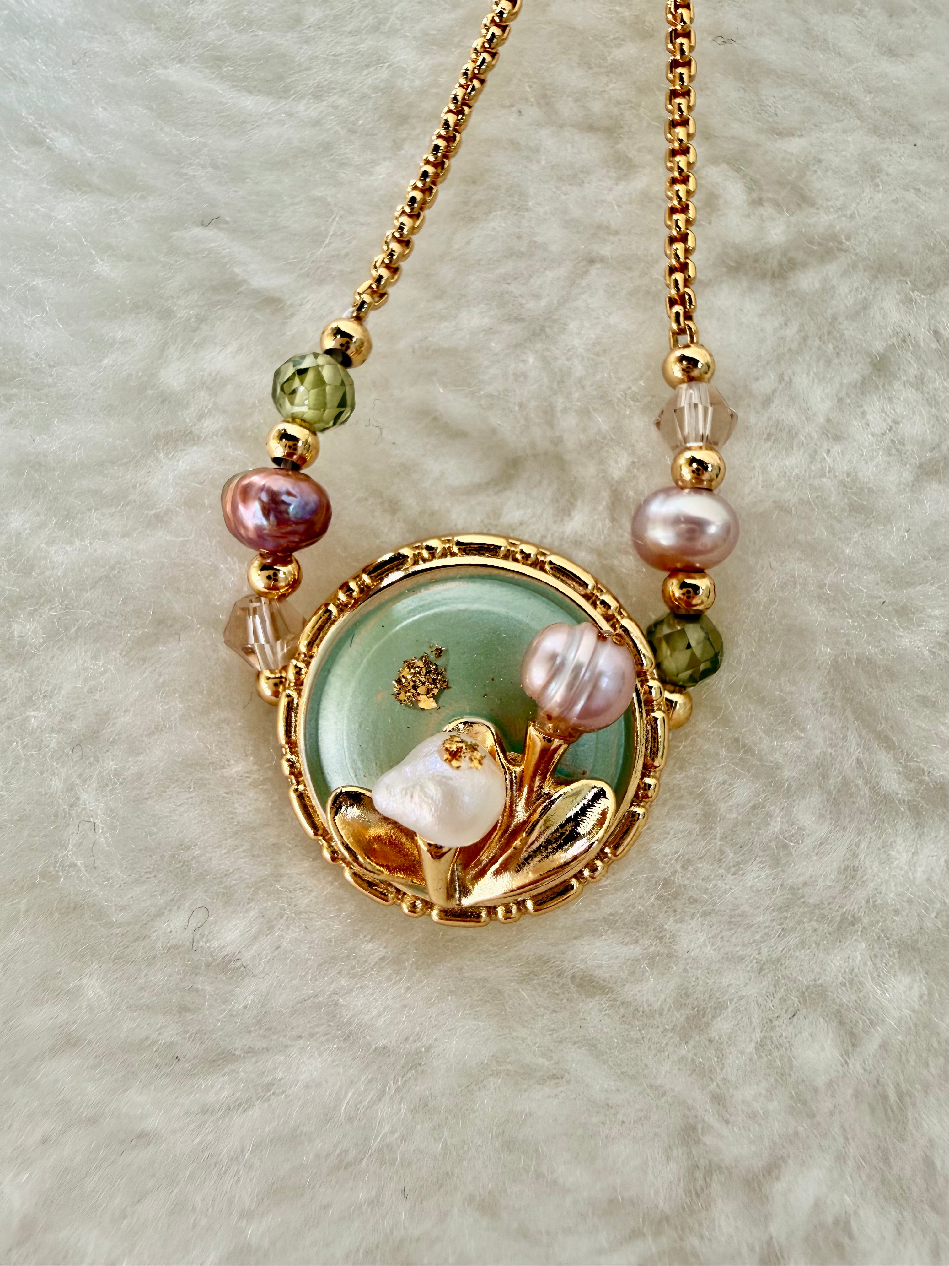 Pearl & Natural Stone Bracelet | 24K Gold Plated
