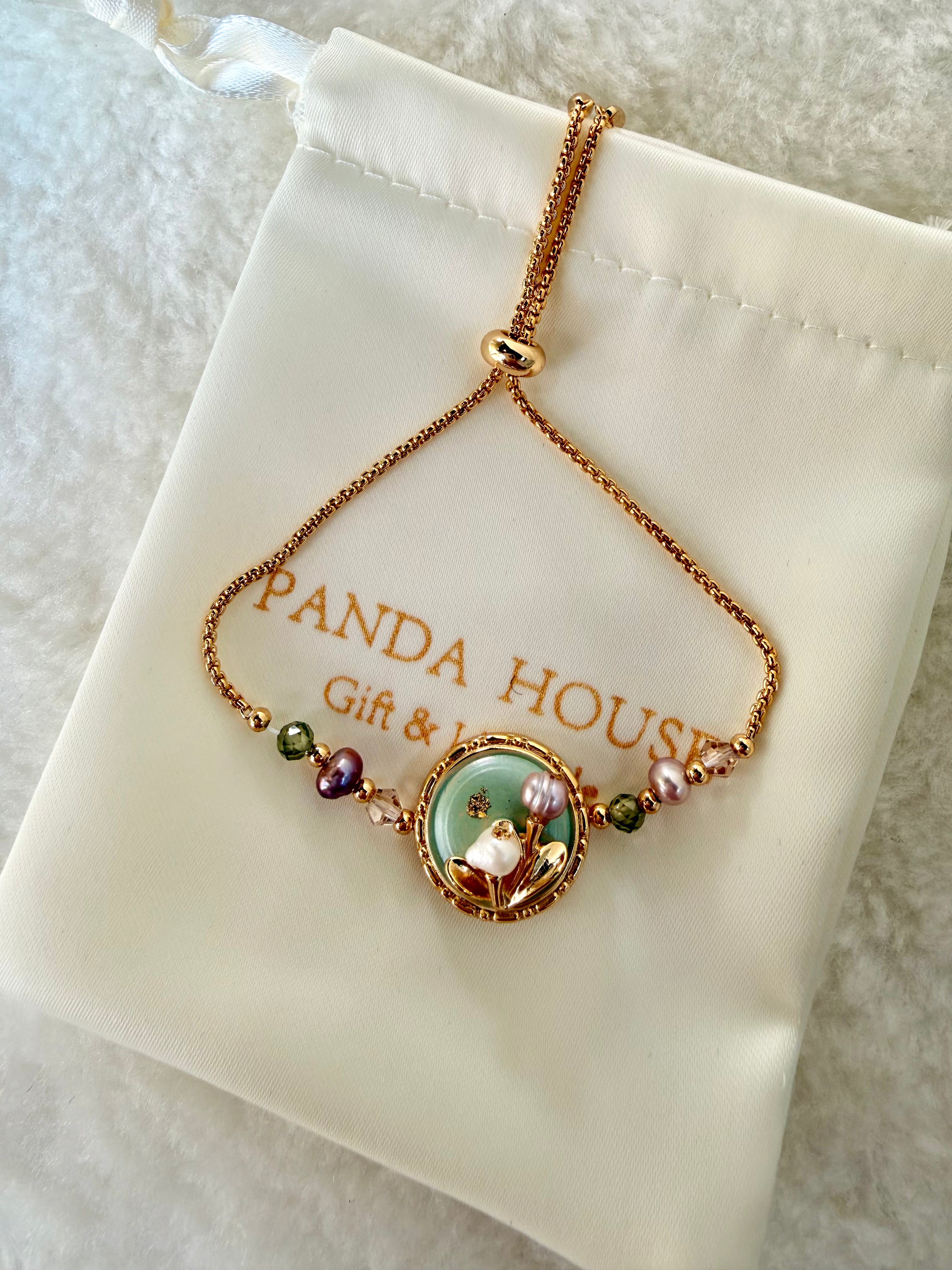 Pearl & Natural Stone Bracelet | 24K Gold Plated