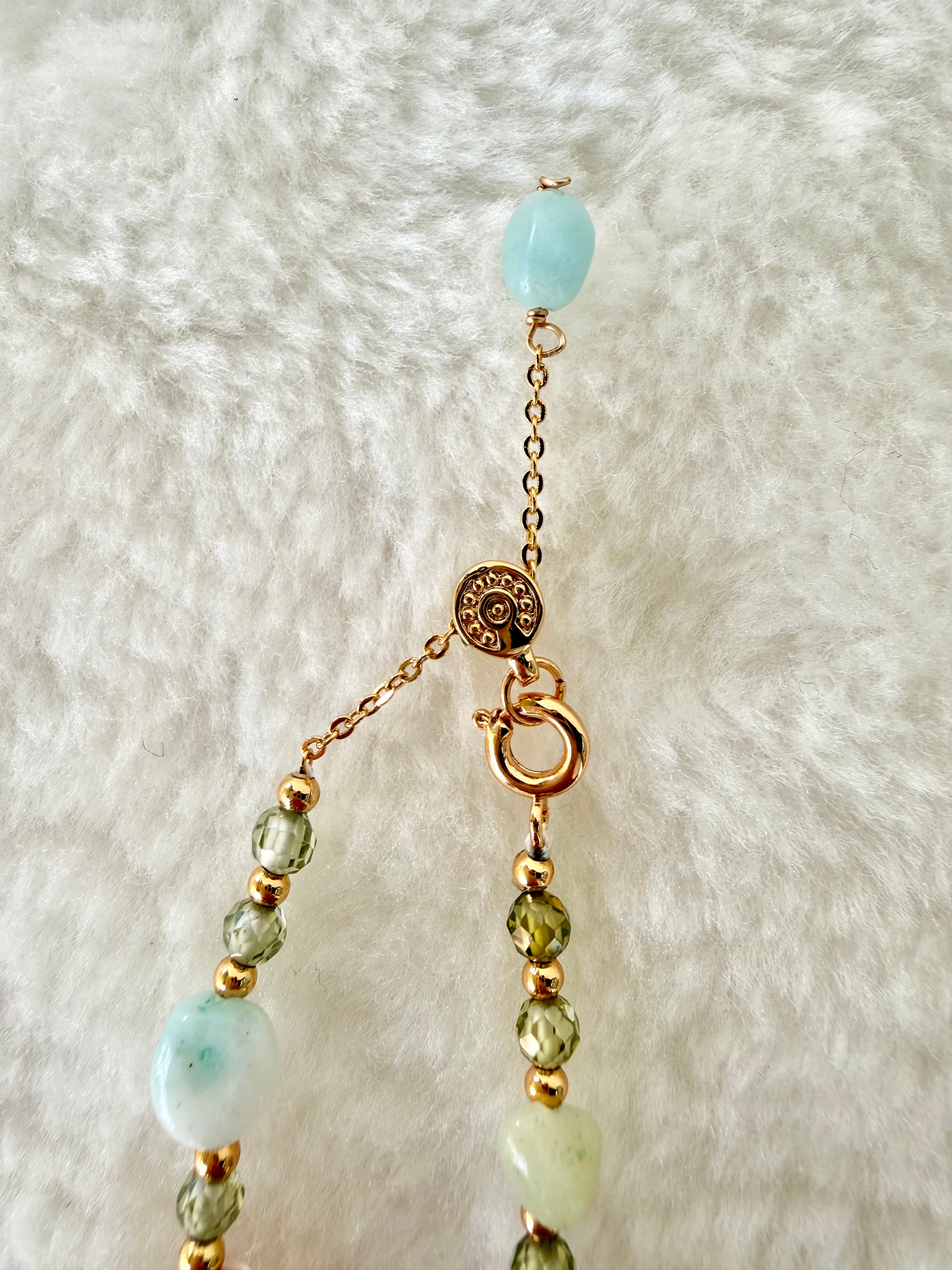 Pearl & Natural Stone Bracelet | 24K Gold Plated
