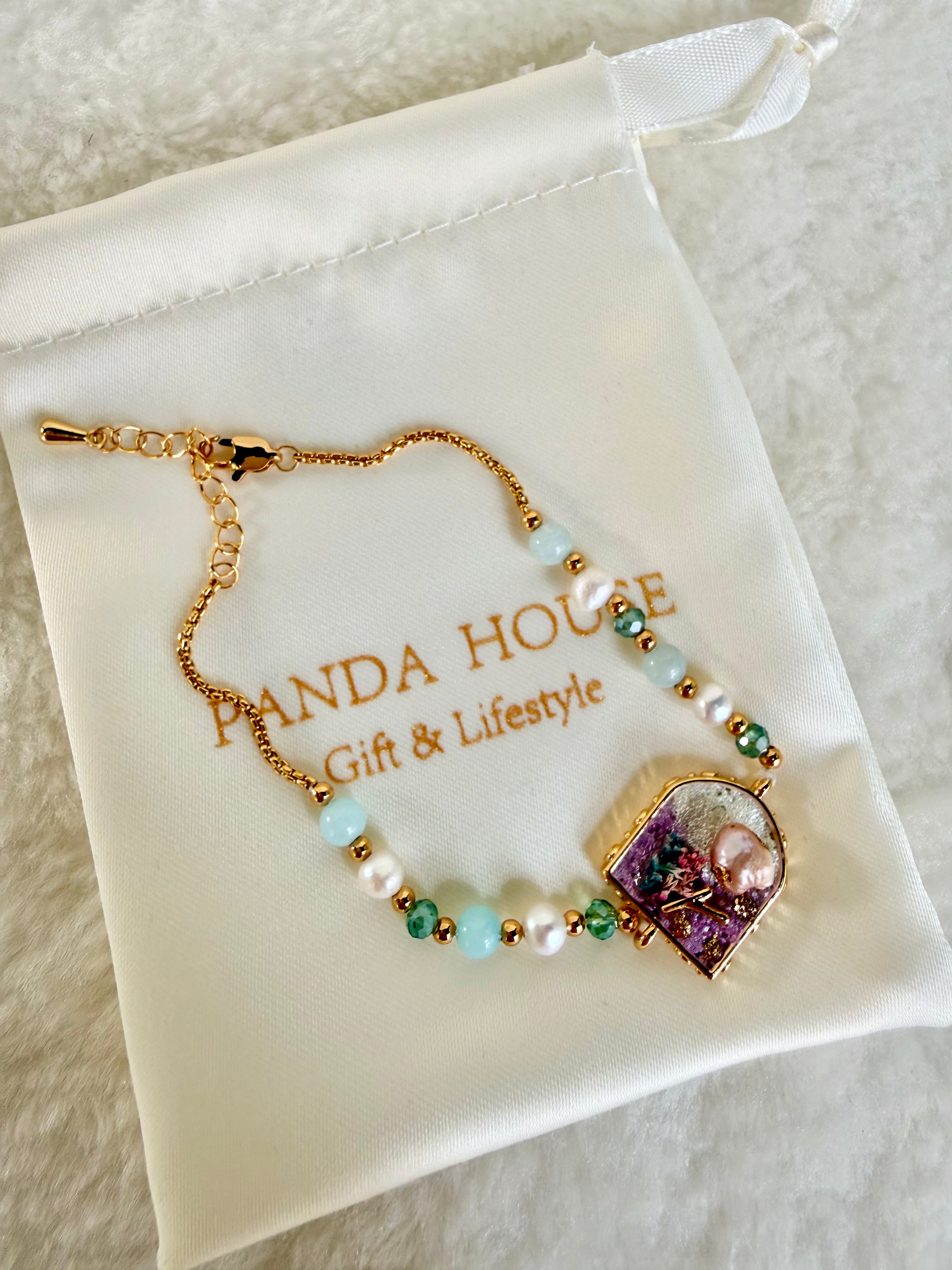 Pearl & Natural Stone Bracelet | 24K Gold Plated