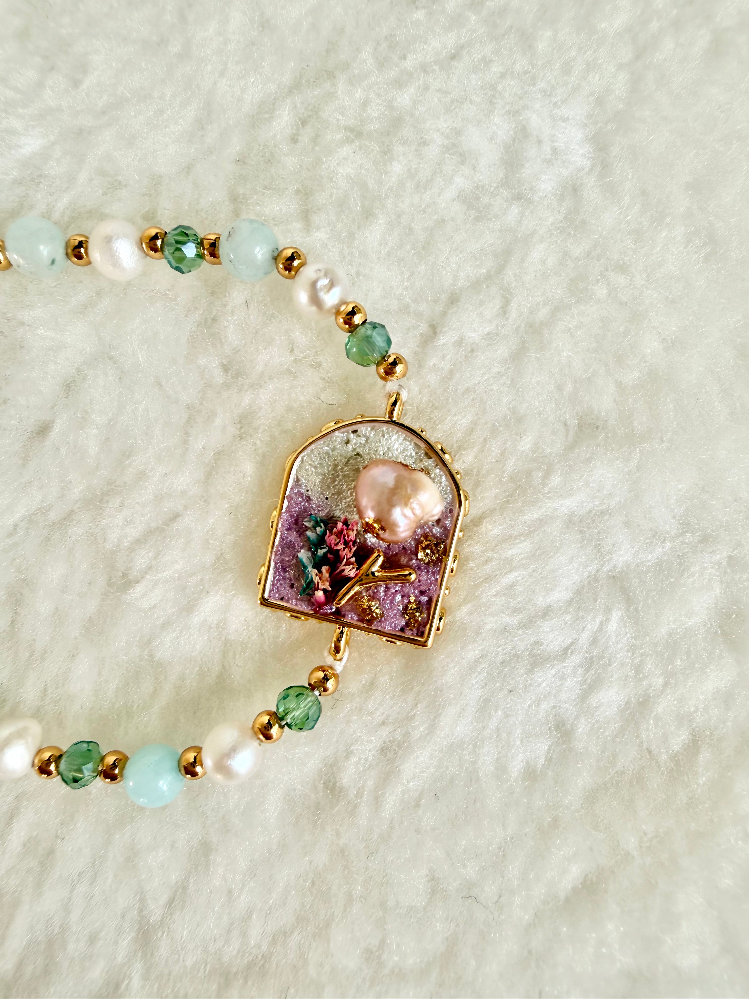 Pearl & Natural Stone Bracelet | 24K Gold Plated