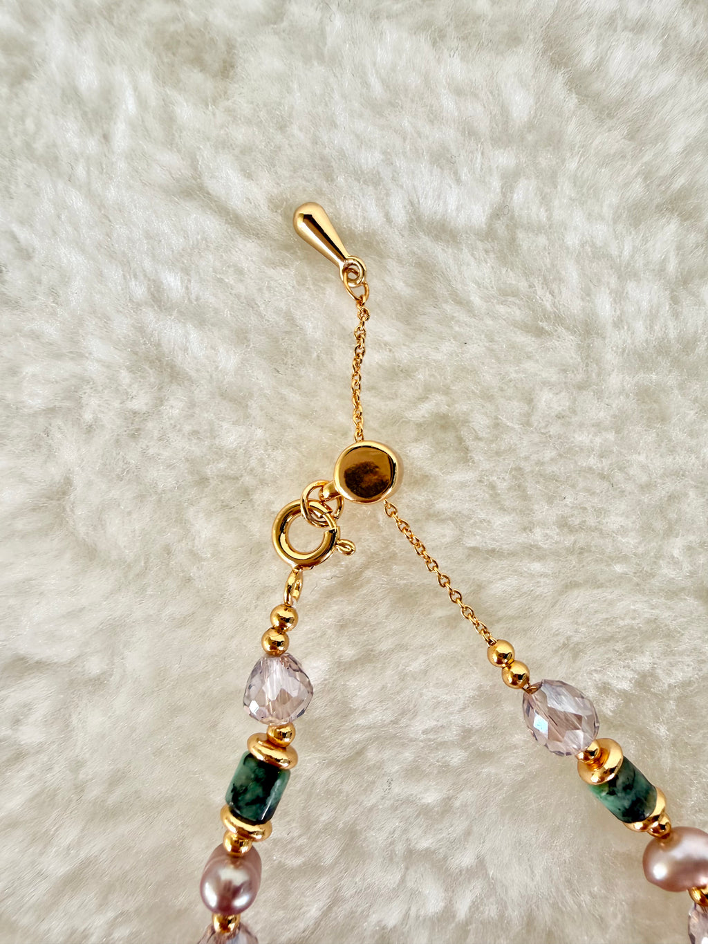Pearl & Natural Stone Bracelet | 24K Gold Plated