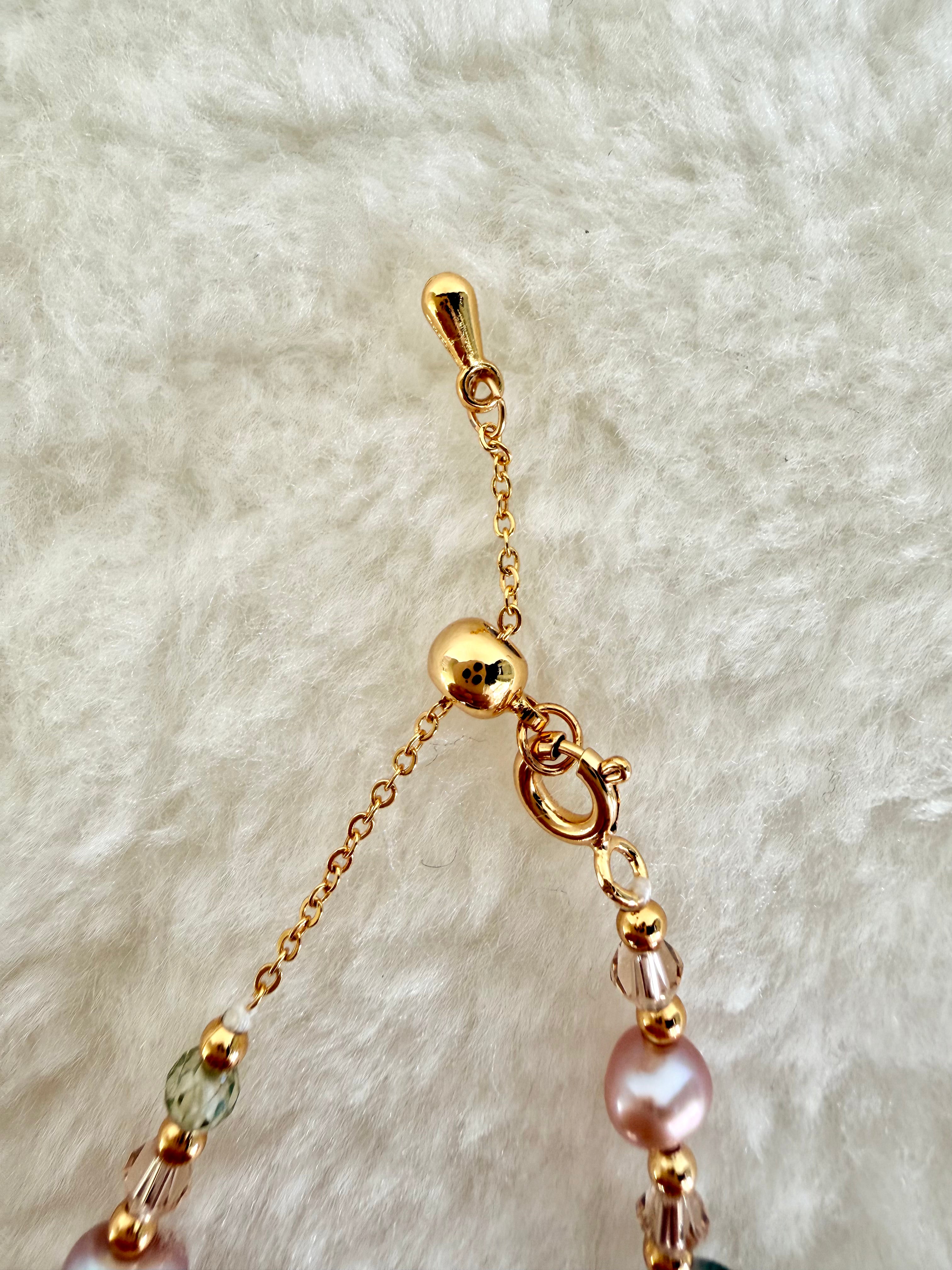 Pearl & Natural Stone Bracelet | 24K Gold Plated