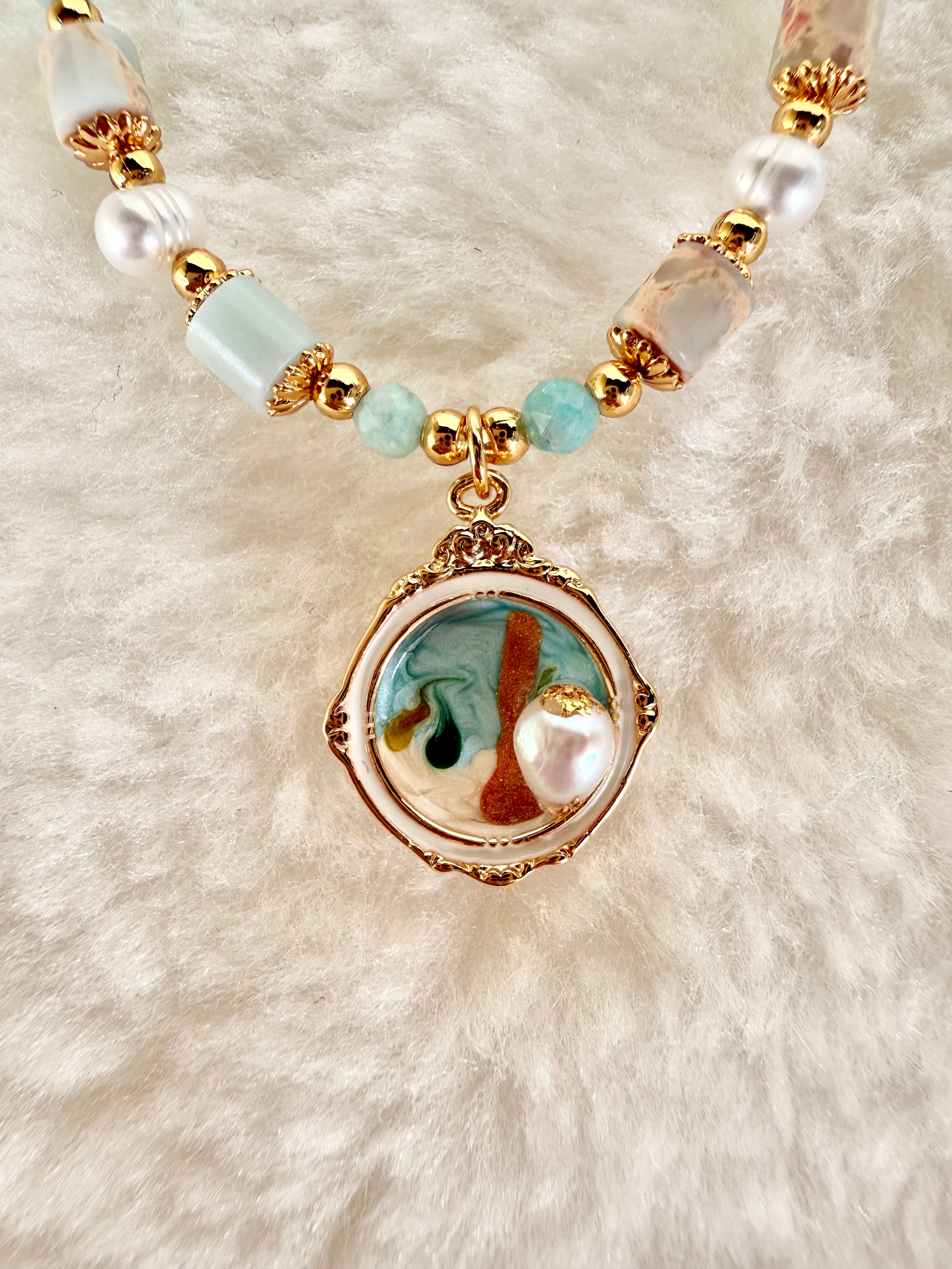 Pearl & Natural Stone Bracelet | 24K Gold Plated