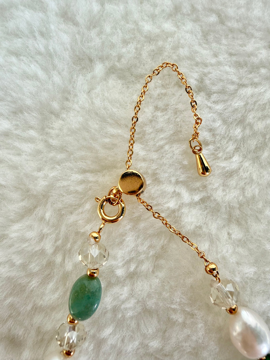 Pearl & Natural Stone Bracelet | 24K Gold Plated
