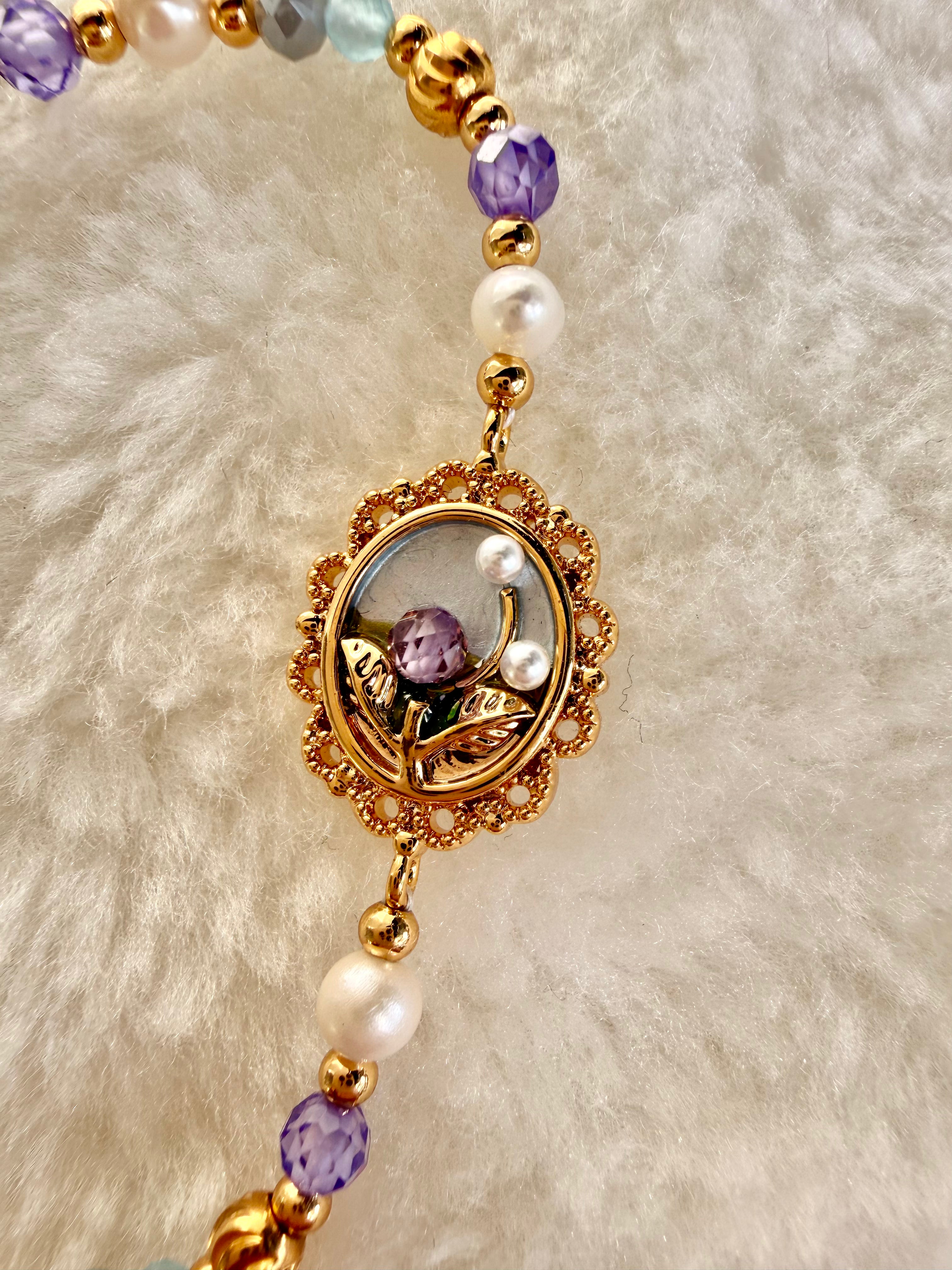 Pearl & Natural Stone Bracelet | 24K Gold Plated