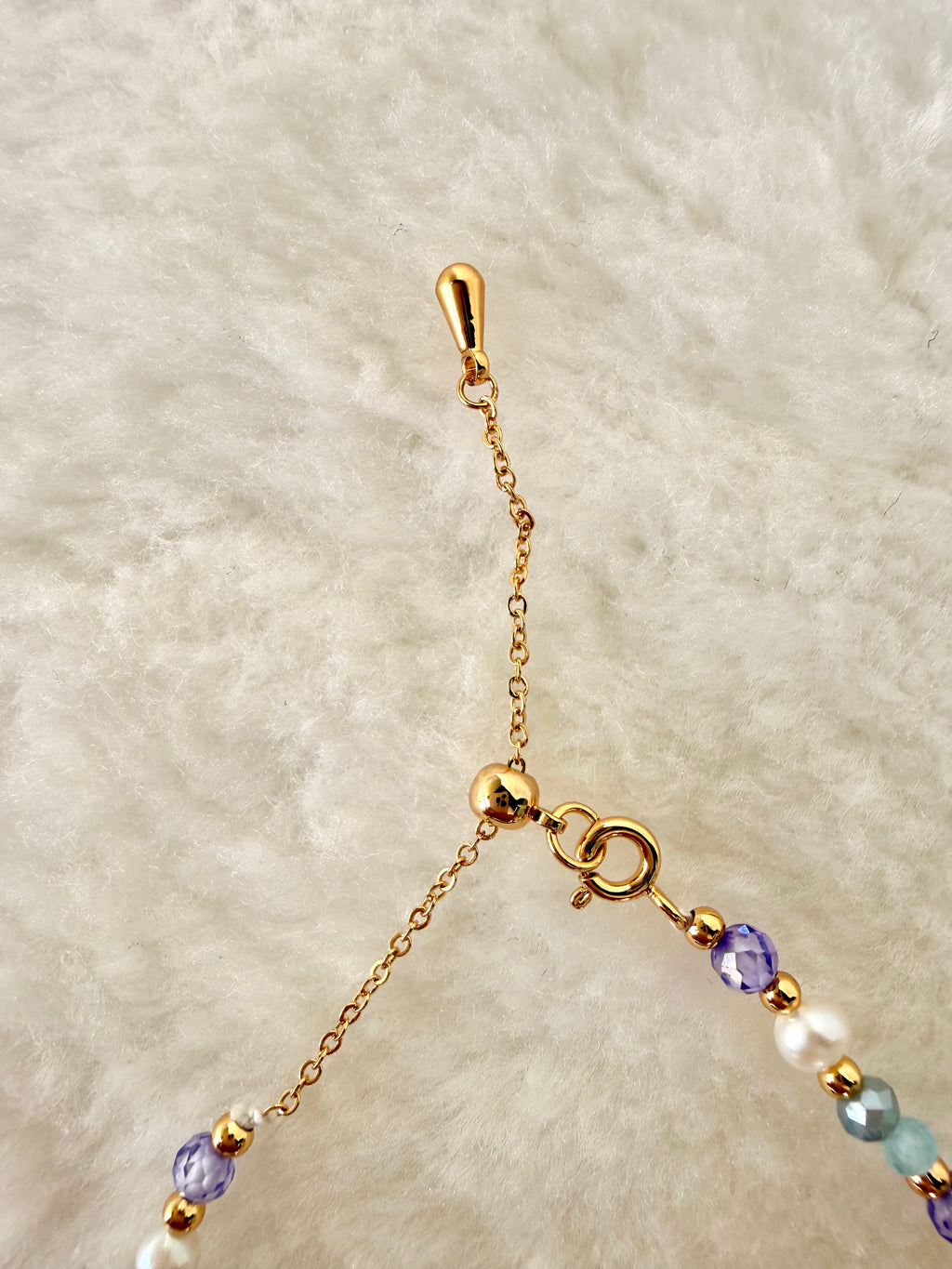 Pearl & Natural Stone Bracelet | 24K Gold Plated