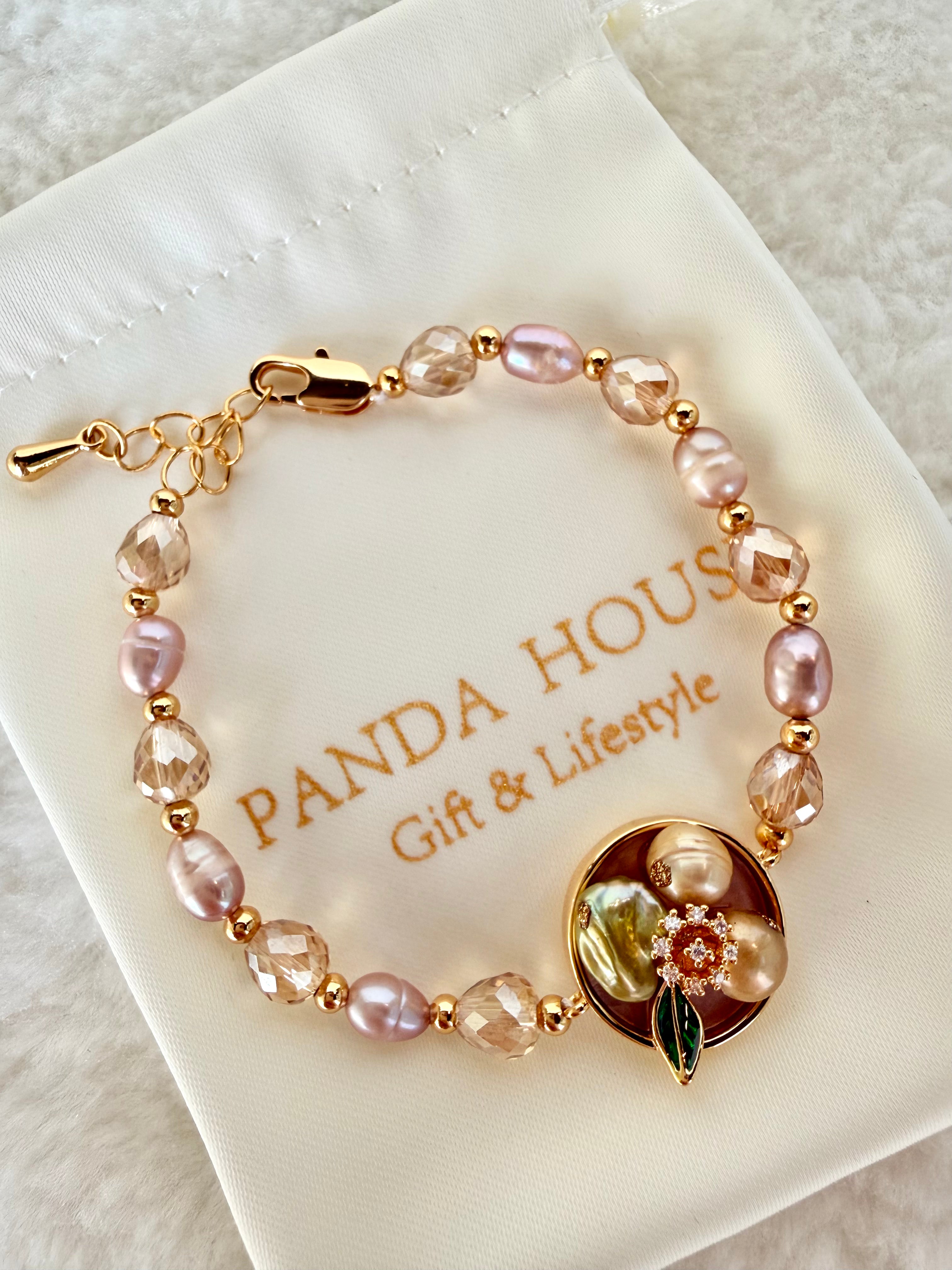 Pearl & Natural Stone Bracelet | 24K Gold Plated