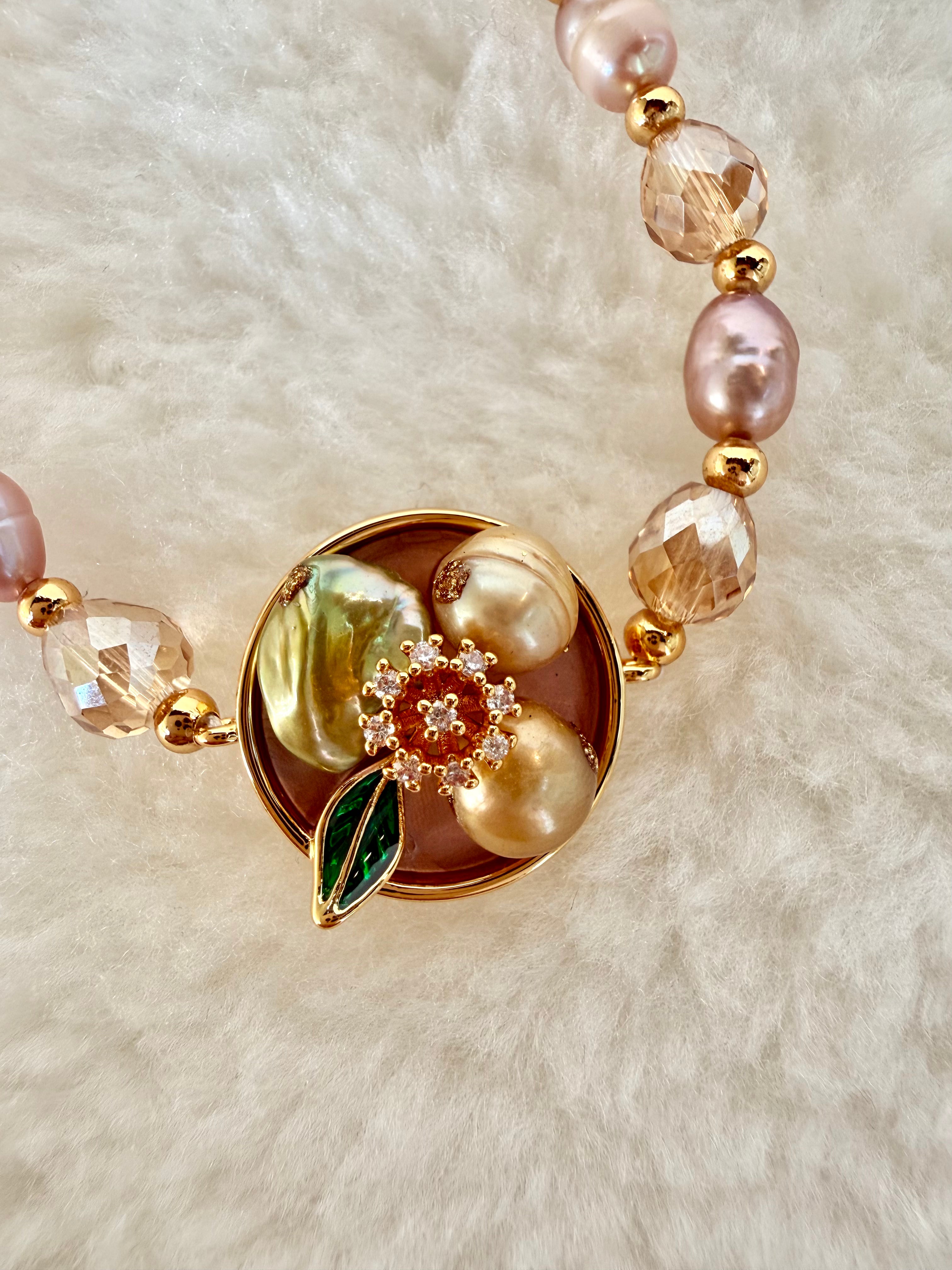 Pearl & Natural Stone Bracelet | 24K Gold Plated