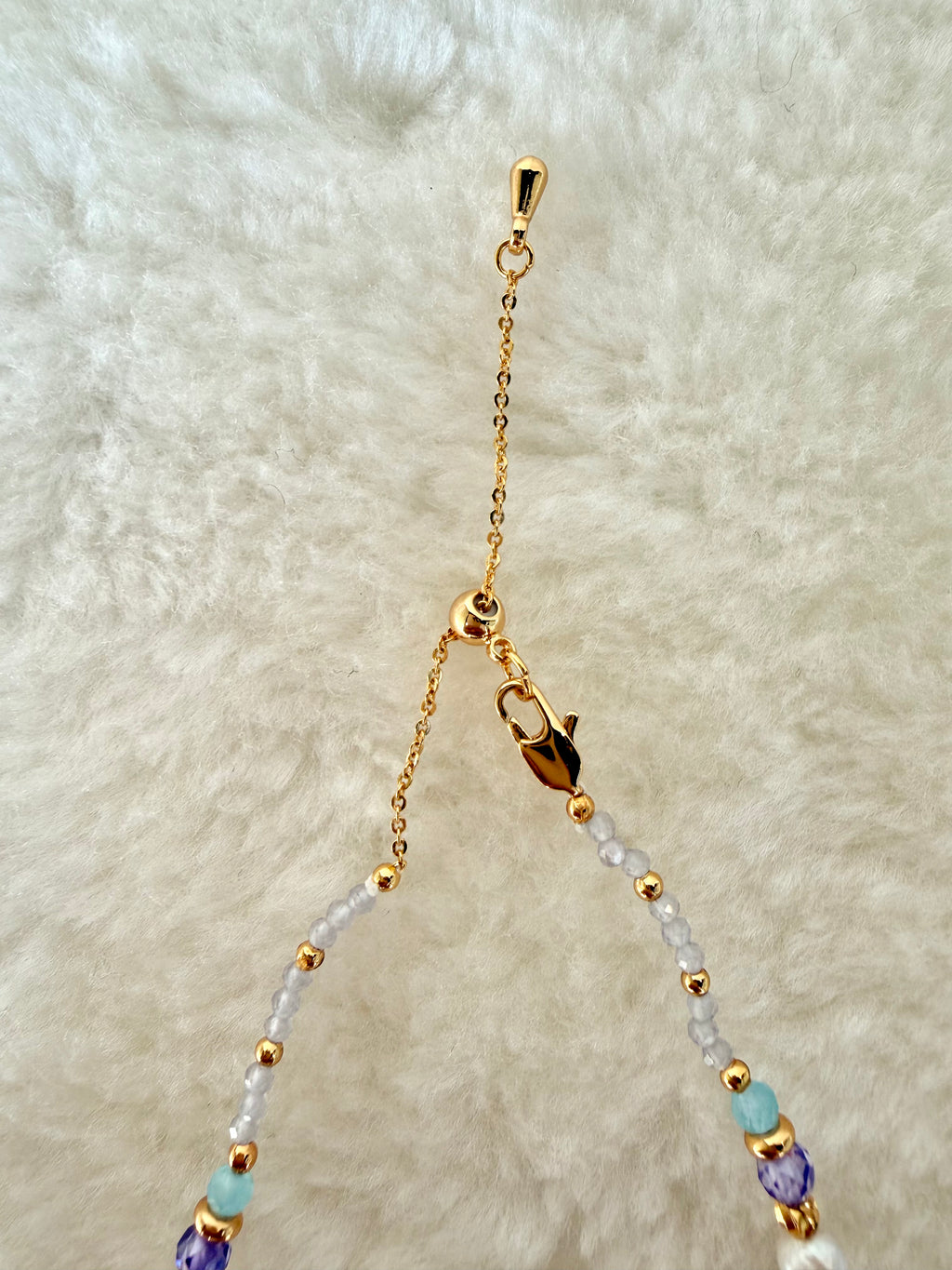 Pearl & Natural Stone Bracelet | 24K Gold Plated