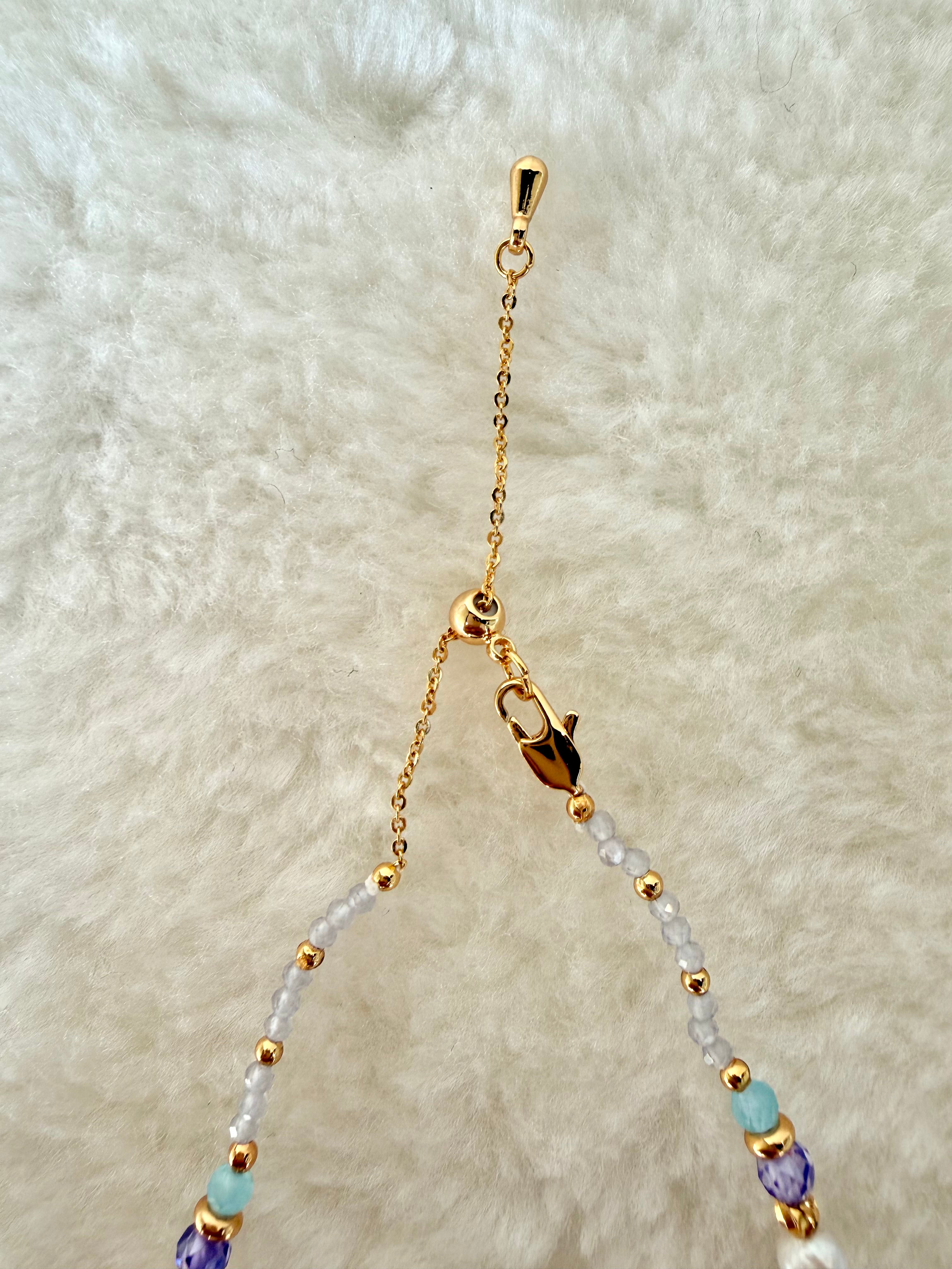 Pearl & Natural Stone Bracelet | 24K Gold Plated